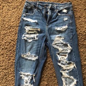 American Eagle distressed mom jeans